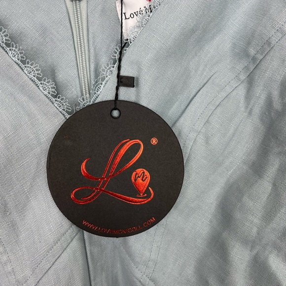 NWT Love McNicoll Linen Diana Puff Sleeves Bodycon Dress Sz S - Picture 12 of 16